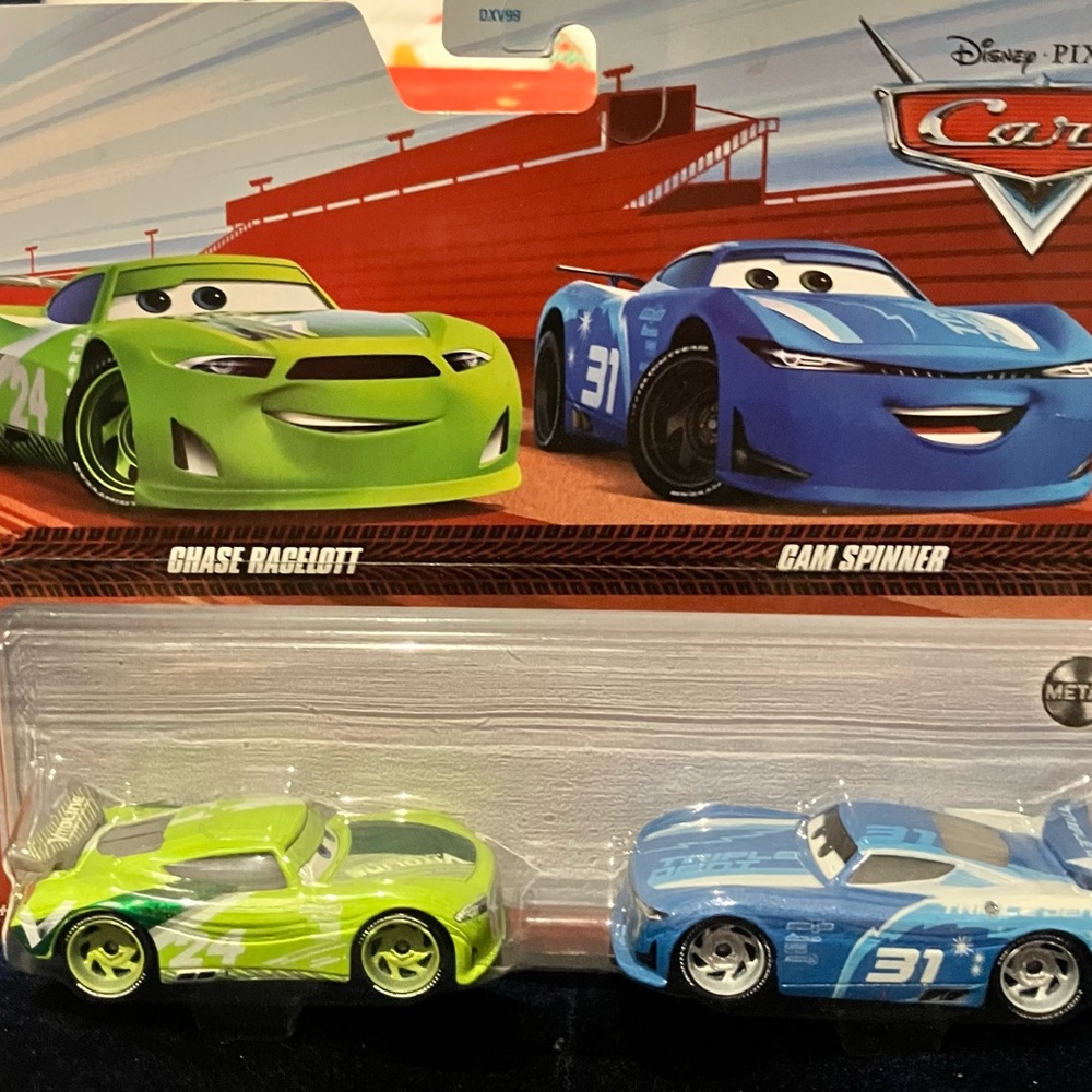 Disney Pixar Cars Chase Racelott & Cam Spinner Toy Cars